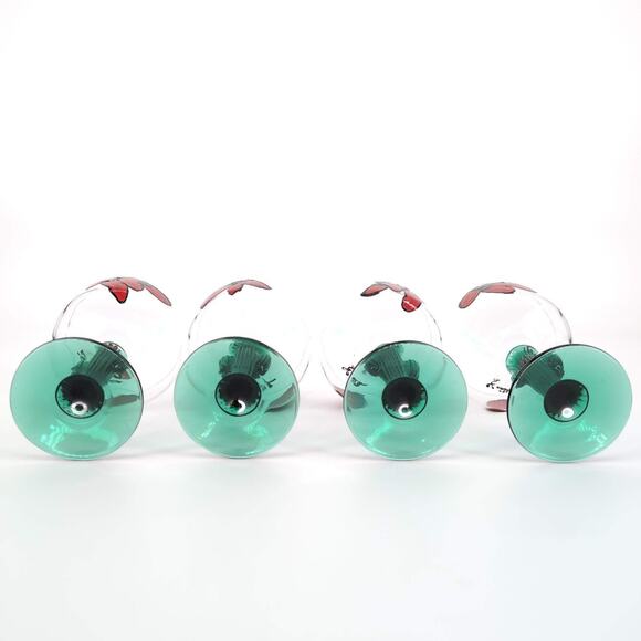 Libbey Cactus Hand Painted Signed 16 oz Margarita Cocktail Glass - Set of 4 -GUC - Picture 10 of 15